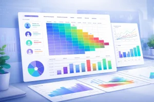 Visualizzazione di analisi di coorte con heatmap e grafici, per rappresentare la qualità della crescita in e-commerce e lead generation