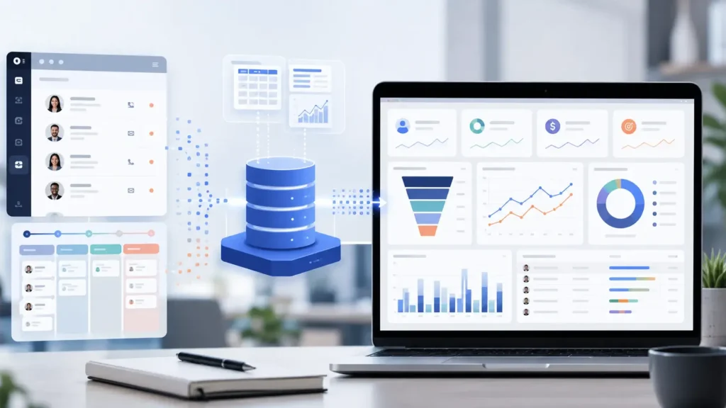 flusso dati da CRM a BigQuery verso una dashboard marketing in Looker Studio