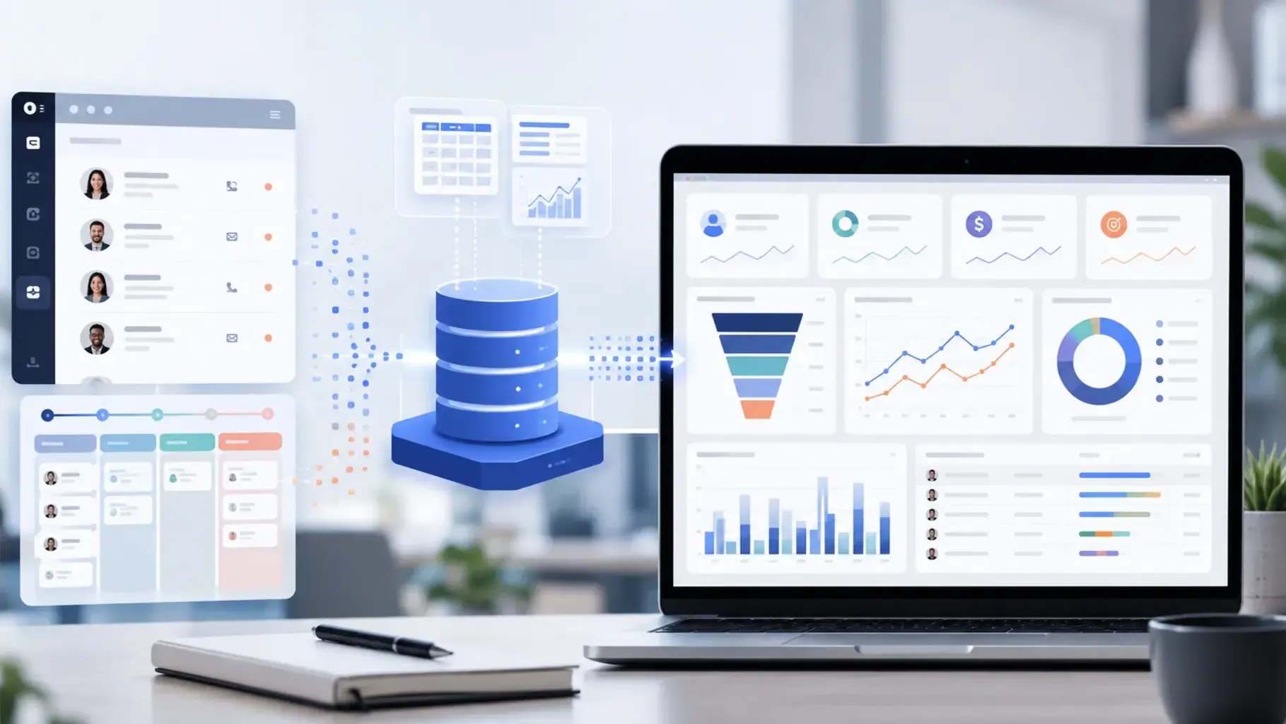 flusso dati da CRM a BigQuery verso una dashboard marketing in Looker Studio